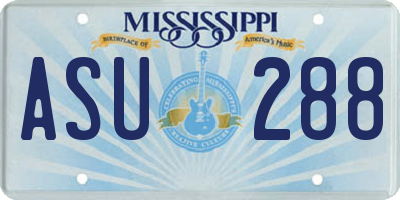 MS license plate ASU288