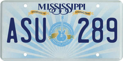 MS license plate ASU289