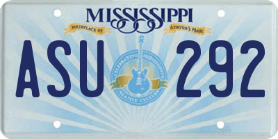 MS license plate ASU292