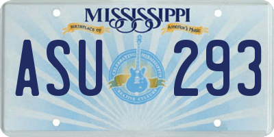 MS license plate ASU293