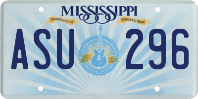 MS license plate ASU296
