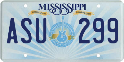 MS license plate ASU299
