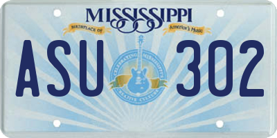 MS license plate ASU302
