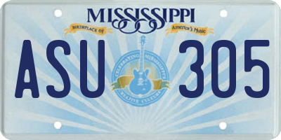 MS license plate ASU305