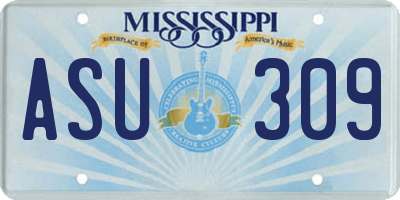 MS license plate ASU309