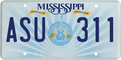 MS license plate ASU311