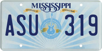 MS license plate ASU319