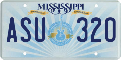 MS license plate ASU320