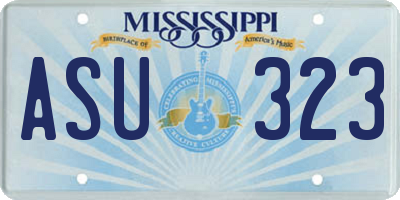 MS license plate ASU323