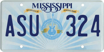 MS license plate ASU324