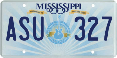 MS license plate ASU327