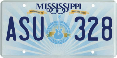 MS license plate ASU328