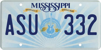 MS license plate ASU332