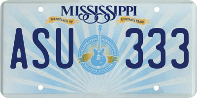 MS license plate ASU333