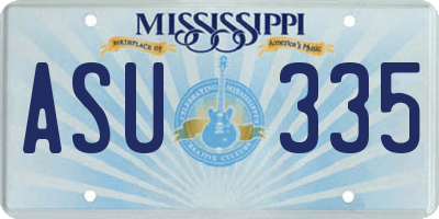 MS license plate ASU335