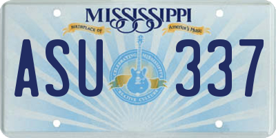 MS license plate ASU337