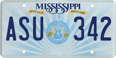 MS license plate ASU342