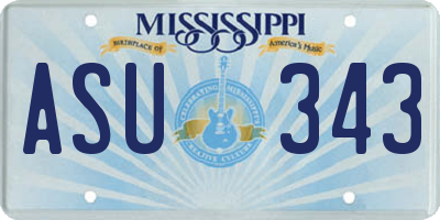 MS license plate ASU343