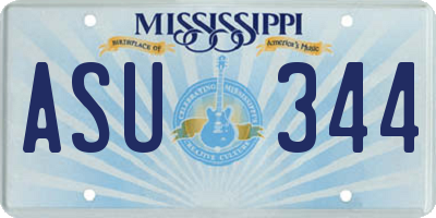 MS license plate ASU344