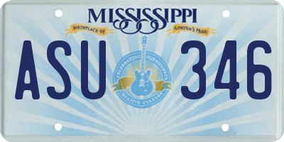MS license plate ASU346