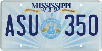 MS license plate ASU350