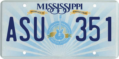 MS license plate ASU351