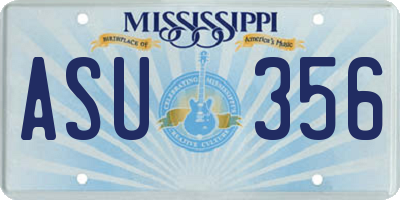 MS license plate ASU356