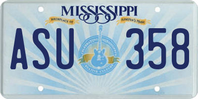 MS license plate ASU358