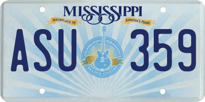 MS license plate ASU359