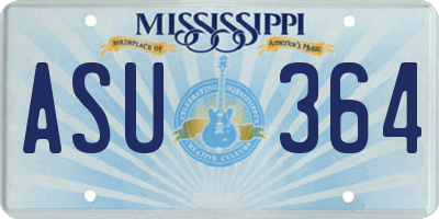 MS license plate ASU364