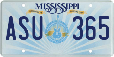 MS license plate ASU365