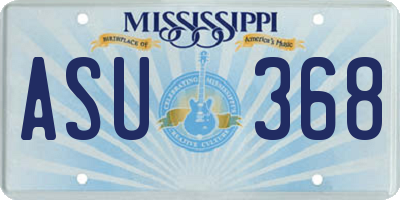 MS license plate ASU368