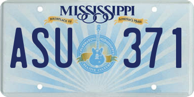 MS license plate ASU371