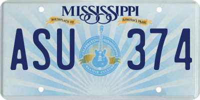 MS license plate ASU374