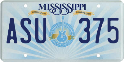 MS license plate ASU375