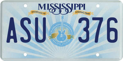 MS license plate ASU376