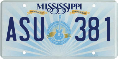 MS license plate ASU381