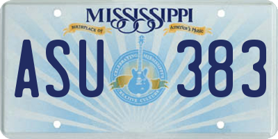 MS license plate ASU383