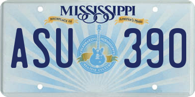 MS license plate ASU390