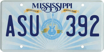 MS license plate ASU392