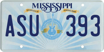 MS license plate ASU393