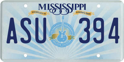 MS license plate ASU394