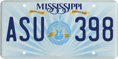 MS license plate ASU398