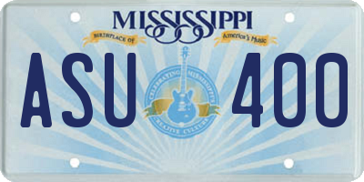 MS license plate ASU400