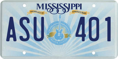 MS license plate ASU401