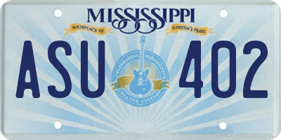 MS license plate ASU402