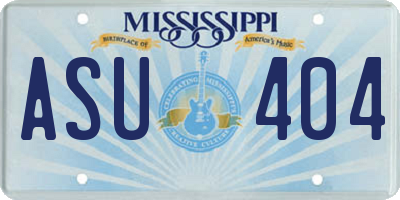 MS license plate ASU404