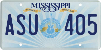 MS license plate ASU405