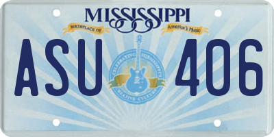 MS license plate ASU406