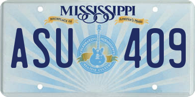 MS license plate ASU409